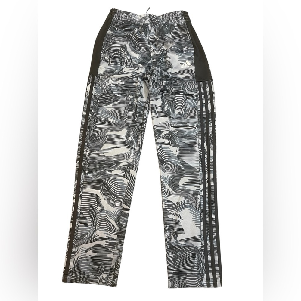 Adidas Gray Black Camo Pull On Track Pants Youth Boys Size L(14-16)